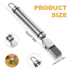 Ouligay 2PCS Stainless Steel Green Onion Shred Silk the Knife Green Onion Shredder Slicer Scallion Shredder Multifunctional Kitchen Vegetable Cutter Pointed Parsley Cutter Gadget