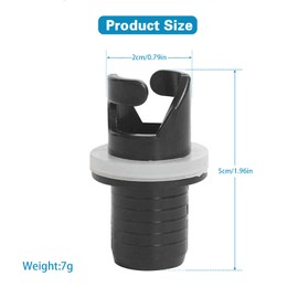 JSUOEO Boat Foot Pump Hose Adapter, H-R Valve Kayak Adapter 2PCS Inflatable Boat Valves Hose Adapter Connector Inflatable Kayak Pump Hose Adapter Plastic Air Valve Adapter Size 1.97inch Black