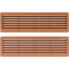 Vent Systems 18" x 5" Inch Door Air Register - Two Sided Door Louvers - Ventilation Grille - Indoor Vent Grates - Bathroom, Cabinet, Garage Through The Door Vent Cover - Color: Brown - 18"x5"