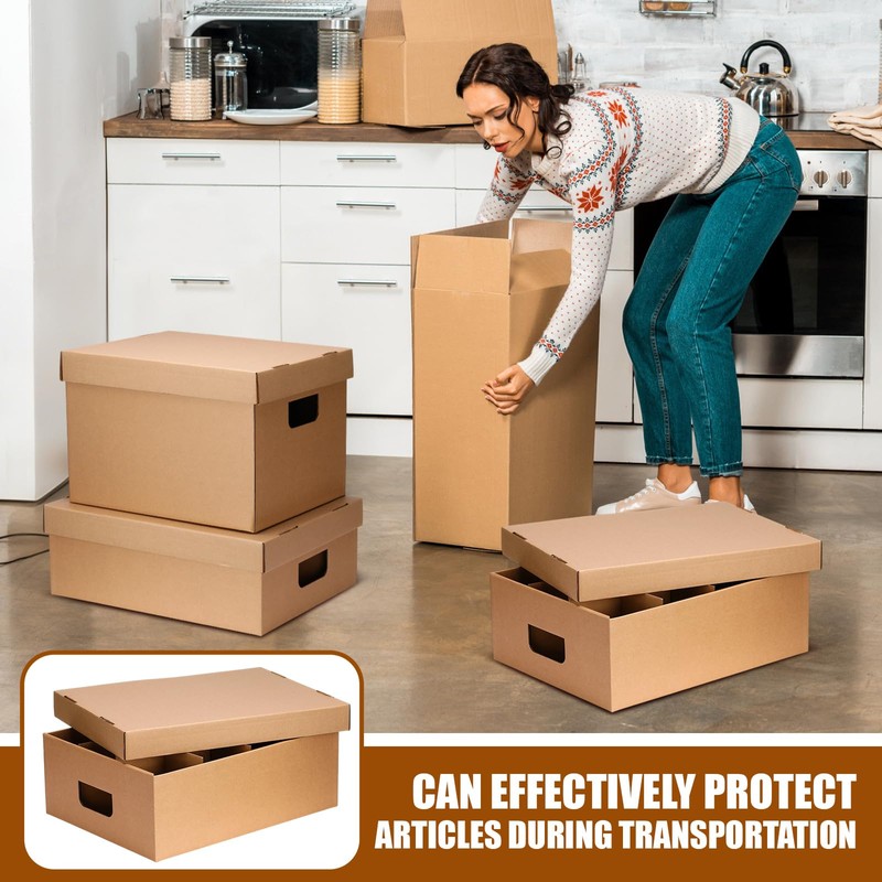 MotiMind 4 Pack Dish Mug Moving Boxes with Divider Kits