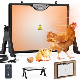 Chicken Coop Heater, 180 W Efficient Dual-Heating Chicken Heater Built-in Thermostat | Cycle Mode | Light, Remote Control Chick Heater for coop, Adjustable Chicken Warmer for Poultry, UL-Compliant