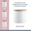 Typhoon Embossed White Bread Bin, 25 cm