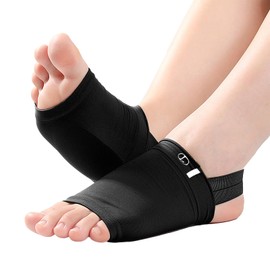 Arch Support, Foot Support, Foot Support, Foot Pad, For Walking, Thin Design, Comfortable Stretchy, Work, Shopping, Climbing, Unisex, Standing Work, Sports, (Black, L 9.6 - 11.0 inches (24.5 - 28 cm))