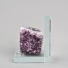 AMOYSTONE Heavy-Duty Amethyst L-Shaped Glass Bookends, 1 Pair (4-6 LBS)