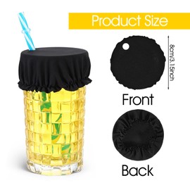SHENLIU 10PCS Drink Cover Scrunchie with Straw Hole, Drink Covers Scrunchies Elastic Cup Glass Cover Reusable & Washable Drink Spiking Prevention for Girls Women Bar Club Party
