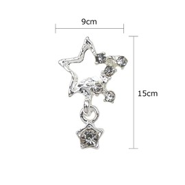 10pc Star Nail Charms for Acrylic Nails 3D Stars Nail Art Charms Shiny Crystal Nail Gems Nail Rhinestones Silver Star Charms Metal Nail Jewelry for Nail Art Charm Women Nail Accessories Nail Supplies