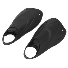 Gaeirt Adjustable Swimming Fins Moderate Softness Black Short Fins for Snorkelling for Diving Swimming