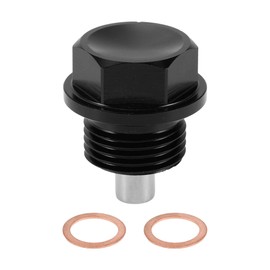 RATCHROLL 1 Set Universal Oil Drain Plug Anti Leakage Oil Pan Drain Bolt Screw Thread Repair with Gasket Magnetic Black Aluminum Alloy Copper M18x1.5