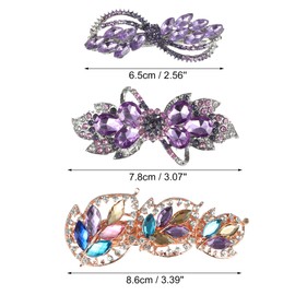 VOCOSTE Hair Barrette Vintage Shining Rhinestone Flower Butterfly Flower Shape Artificial Crystal Hair Clip Hair Accessories for Women