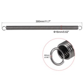 sourcing map Compression Spring,16mm OD,2mm Wire Size,366mm Extended Length,300mm Free Length,Spring Steel,15kg Load Capacity,Grey