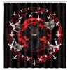 JAWO Funny Cat Shower Curtain, Black Cat Pentagram Death Black