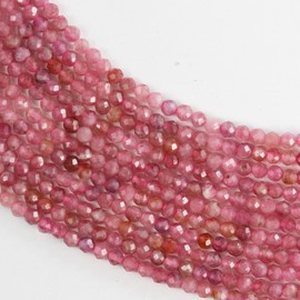 Pink Tourmaline 3mm Natural GemsBeads for Making Jewellery Bead Kit Crystals Jewelry Chakra Crystal Jewerly Beading supplies Faceted 15.5inch About 120 Beads