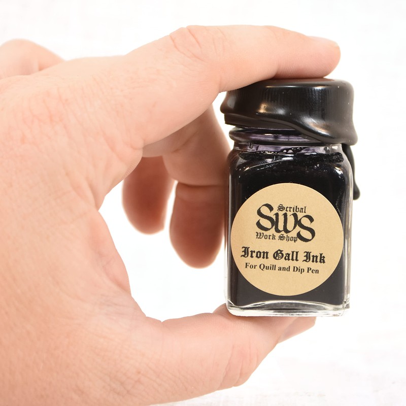 Historic Iron Gall Black Ink for dip pen, 1 oz
