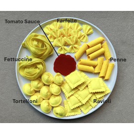 Pasta Set/Handmade Felt Play Food for Toddlers & Kids/Pretend Play/Montessori/Educational Kitchen Toys/Role Play (Pasta FBA)