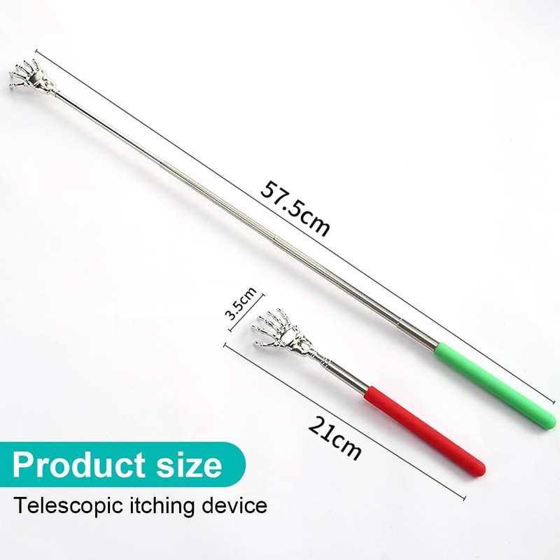HSIXHAF 5 Pieces Back Scratcher, Telescopic Back Scratcher, Stainless Steel