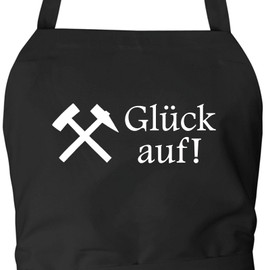 Huuraa Apron "Glück auf!" Ruhrpott Gift Cotton Glück auf! Gift Idea, black, One size fits all
