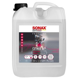SONAX CutMax Cutting Compound | High-Abrasive Paint Correction Polish for P1500 Grit Sanding Marks | Silicone-Free, Dust-Free, and Odorless | Long Buffing Cycle for Severe Weathered Paint | 24650 | 5L