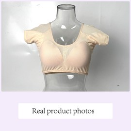 VINELEA 2pcs Women’s Underarm Sweat Vest with Cup Size Armpit Sweat Proof Pads (UK, Alpha, M, Regular, Regular, Beige White)