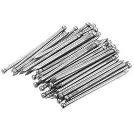 sourcing map Finishing Nails 80pcs 75mm 3 Inch Hand-Drive Hardware Carbon Steel Nail Lost Head Nail