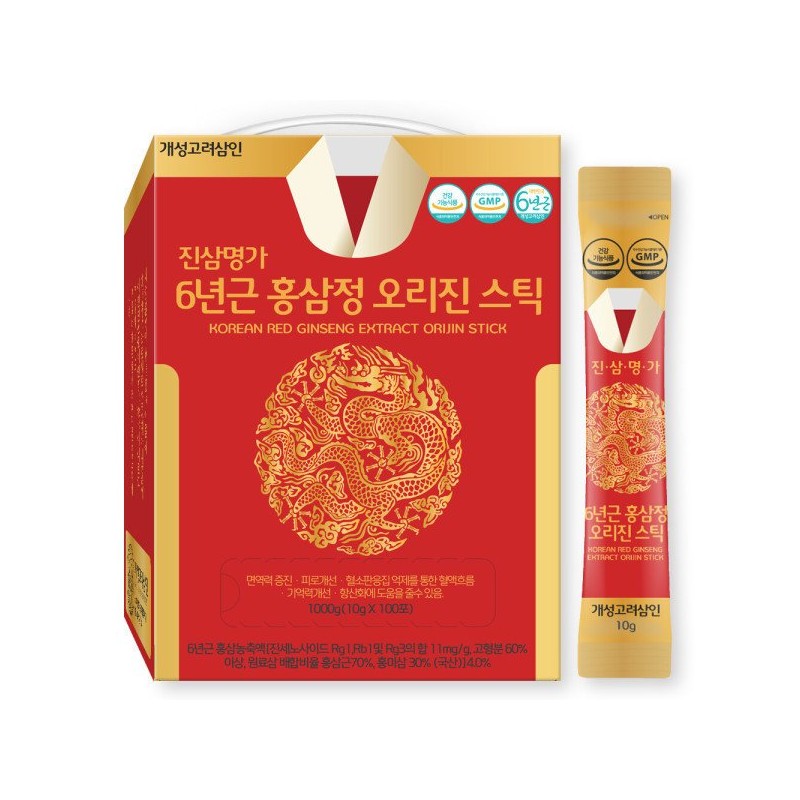 Gaesung Goryeo Samin 개성고려삼인 진삼명가 6년근 오리진스틱(10gx100입) 1000g /진세노사이드합11mg Gae