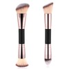2 Pcs Dual-Ended Makeup Brushes Angled Foundation Brushes Flat Concealer