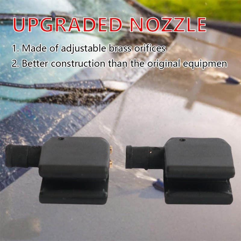 2 Pcs Universal Adjustable Brass Windshield Washer Nozzles - Fits