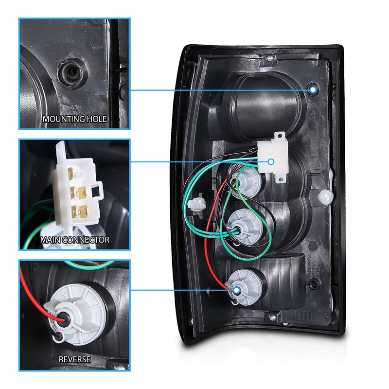 AmeriLite Black Euro Tail Lights for 1986-1993 Mazda B2000 Seried