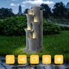 5-Tier Cascading Outdoor Water Fountain with LED Lights