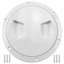 Homaisson 5 in Boat Hatch Cover, White Marine Deck Plate Vent, Round Plastic Inspection Hatch with Screws, Easy Install for Cabin