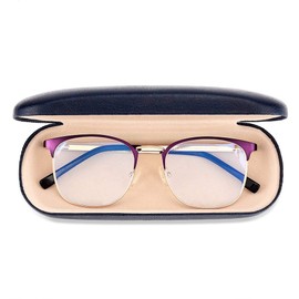 Gudzws Stylish Reading Glasses Anti Blue Light Eyewear Readers TR with Metal Half Frame Spring Hinges Filter Rays Protect Eyes Women Lady Purple +3.50