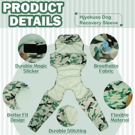 Hjyokuso Recovery Suit For Dogs, Dog Surgery Suit, Leg Surgery Recovery Suit, Lick Sleeve For Rear Leg, Elbow Protector, Pet Sleeve To Prevent Licking Bite, Avoids Wound Infection - L