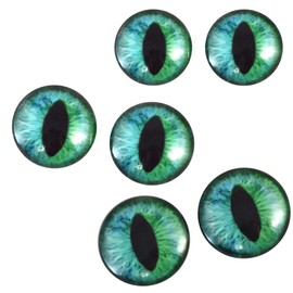 Megan's Beaded Designs Fantasy Cheshire Cat Glass Eyes in Blue and Green 6mm to 40mm Jewelry Cabochons Art Dragon Equine Taxidermy Domed (Small Bundle (10mm, 8mm, 6mm))