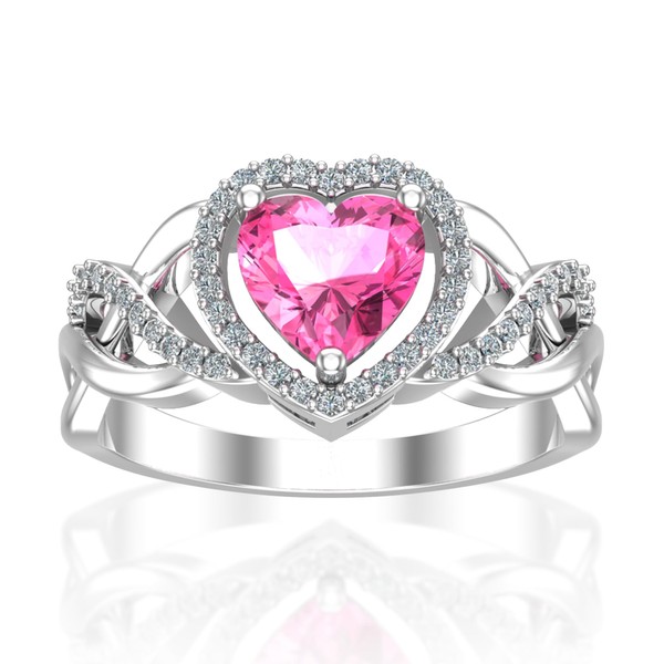 Belinda Jewelz Womens 925 Sterling Silver Pink Topaz Gemstone Ring
