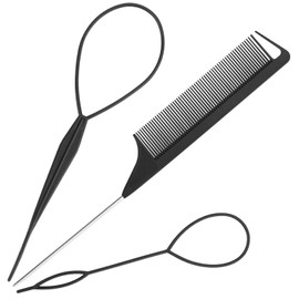 3pcs Topsy Tail Hair Tool, Hair Braiding Tool French Braid Loop Tool, Rat Tail Comb Fast Hair Styling Accessories
