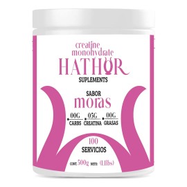 Creatina Monohidratada 500g Hathor En Polvo Sabores Moras