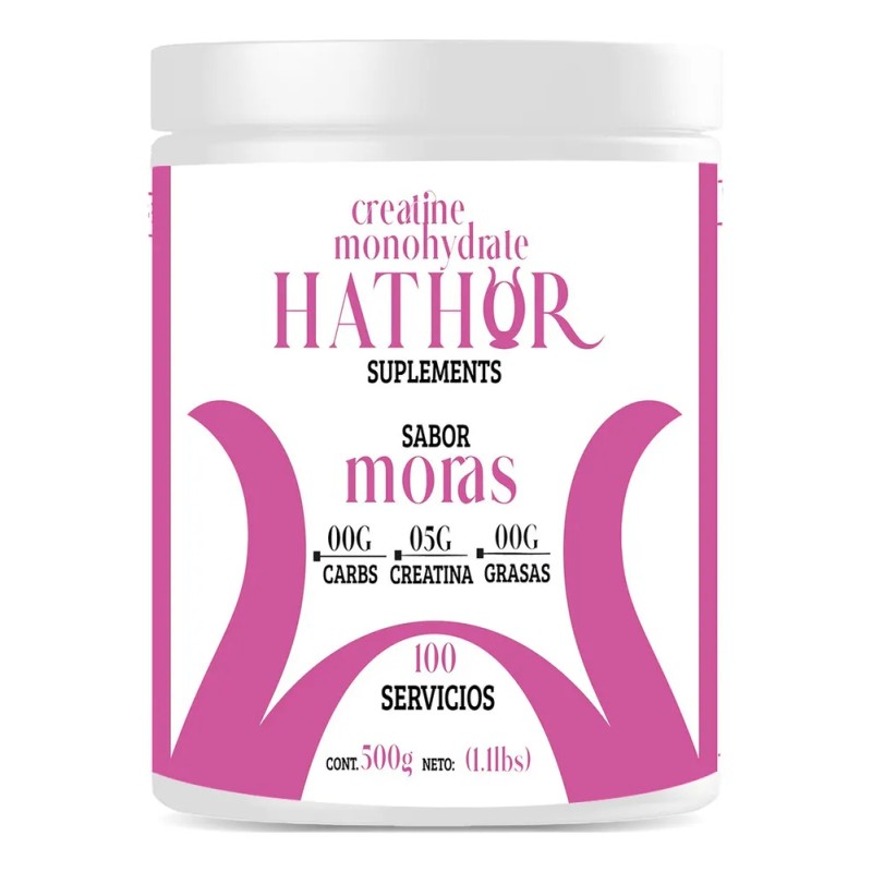 Creatina Monohidratada 500g Hathor En Polvo Sabores Moras