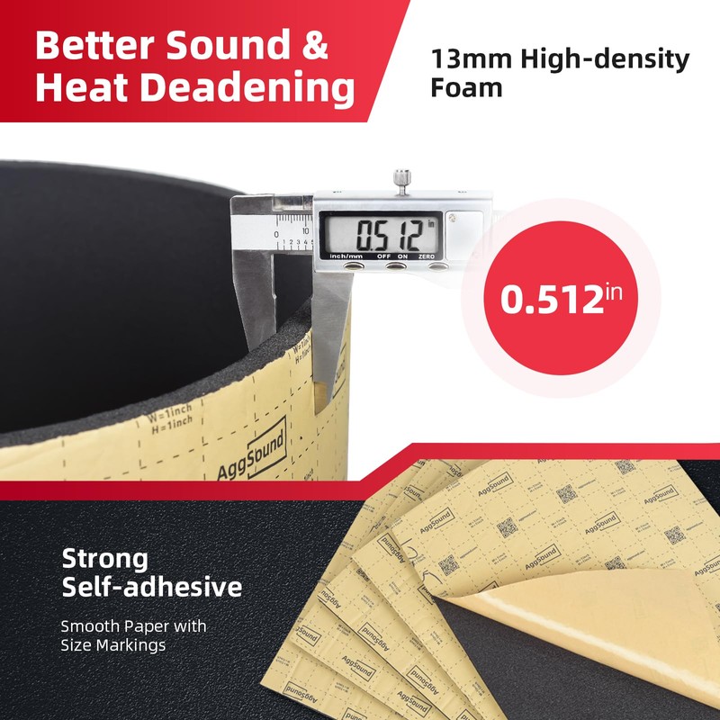 AggSound Sound Deadening Mat 1/2inch(13 mm) 3.27sqft - Closed Cell
