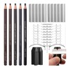 BAMTTOO 5pcs Microblading Eyebrow Pencil Brow Mapping Ruler Pencil Sharpener