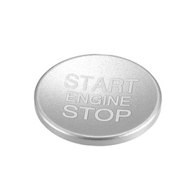 A ABSOPRO Engine Start Stop Ignition Button Overlay Cover Decal Interior Trim Sticker for Alfa Romeo Giulia Stelvio 2017-2021 Aluminum Alloy Silver Tone