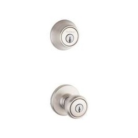 Kwikset 96900-376 Satin Nickel Tylo Non-Handed Combo Knob And Single Cylinder Deadbolt