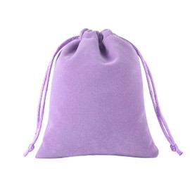 KONMAY Pack of 10 Lavender Soft Velvet Jewellery Bags with Drawstring, 15 x 20 cm Velvet Bag Wedding Party Gift Bags