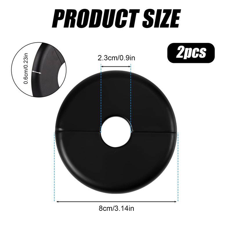 2pcs Wall Split Flange, ABS Round Escutcheon Plate Plumbing Cover