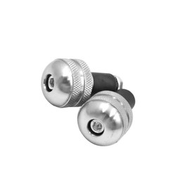 INFINAUTO 2pcs 17mm Handlebar Dia Motorcycle Grips End Cap Silver Tone Durable Material Stylish Design