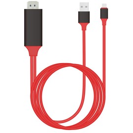 Tek Styz Powered USB-C 4k HDMI Cable Compatible with Wacom Mobile Studio pro 13 Plus USB Charging at Max 2160p@60Hz, 6Ft/2M Cable [Red, Thunderbolt 3]