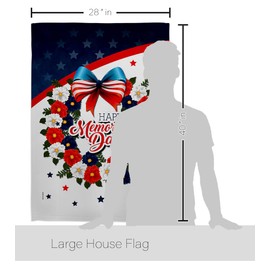 Angeleno Heritage Memorial Day Wreath House Flag Set Patriotic Armed Forces Military Veteran United State American Decoration Banner Small Garden Yard Gift Double-Sided, Made in USA