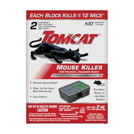 Tomcat Mouse Killer Child Resistant, Disposable Station, 2 Pre-Filled Ready-To-Use Bait Stations