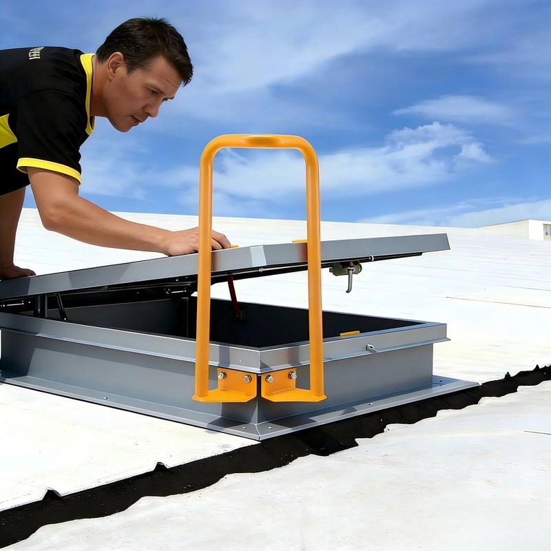 FreeAgain Roof Hatch Safety Extension Handle – Pre-Galvanized & Powder-Coated,