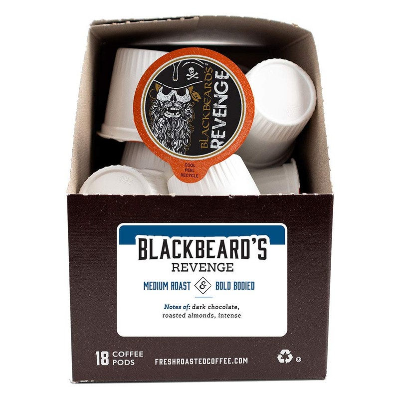 Fresh Roasted Coffee LLC, Blackbeard's Revenge Coffee Pods, Artisan Blend,