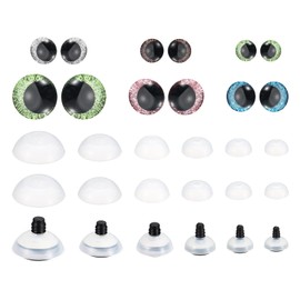 PATIKIL 14-30 mm Lightning Safety Eyes, Pack of 56 Doll Eyes, Realistic Colourful Crochet Safety Eyes for Decoration, Crochet Accessories, Doll Craft, Grass Green, Pink, Blue, Silver, Brown