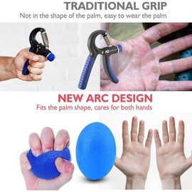 NC Hand Trainer Finger Trainer Egg Grip Balls Pack of 3 Climbing Ball Hand Training Device Anti-Stress Balls for Strengthening Hand and Fingers and Pressure Relief Random Colour